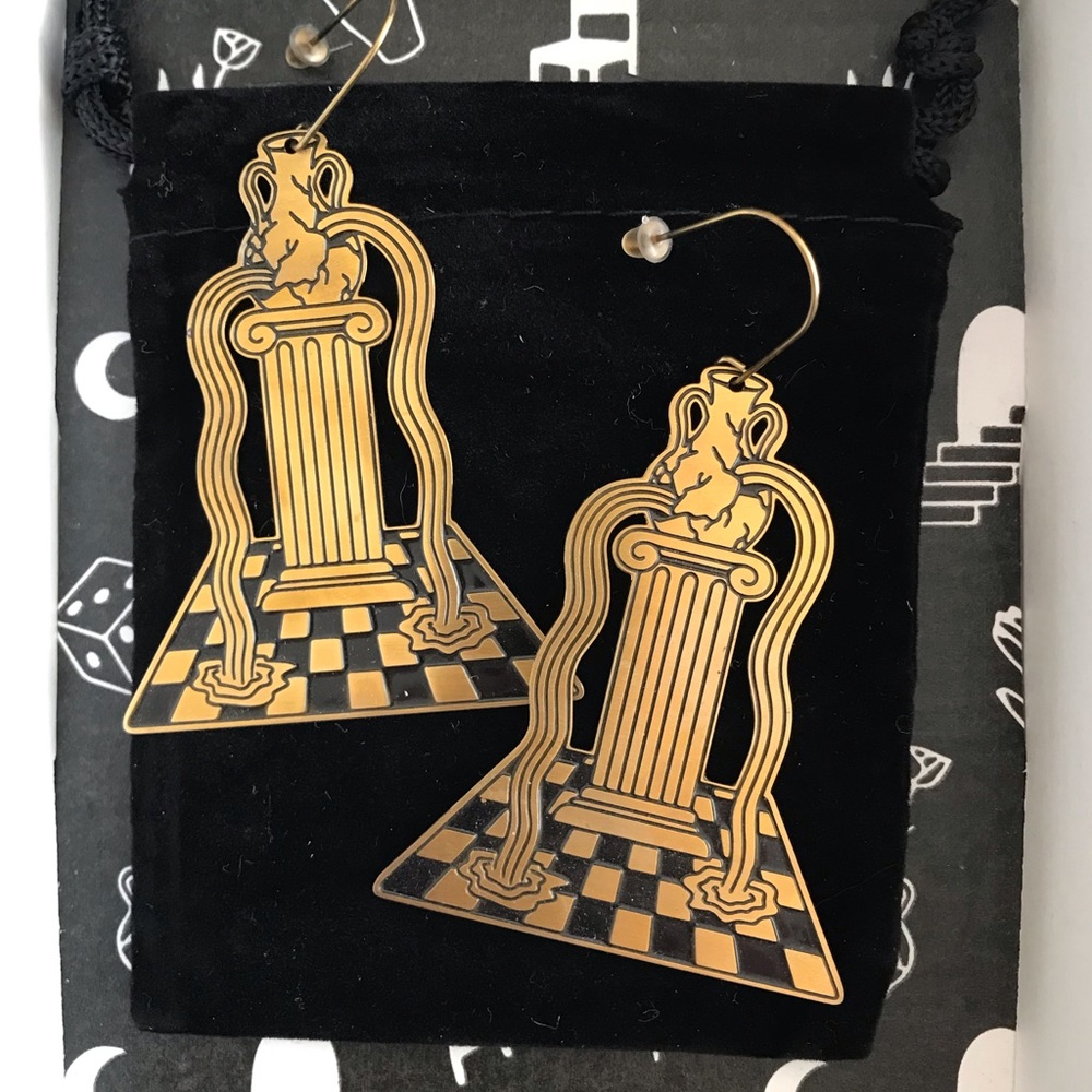 NEW While Odin Sleeps Stalemate Earrings / Brass